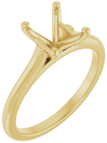 14K Yellow 9x7 mm Oval Solitaire Engagement Ring Mounting (1)