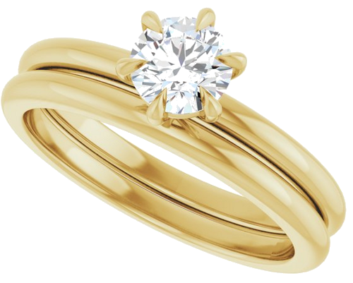 14K Yellow 5.2 mm Round Solitaire Engagement Ring Mounting (10)