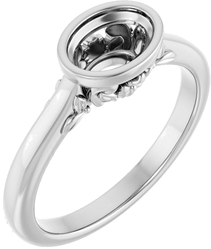 Sterling Silver 7x5 mm Oval Solitaire Engagement Ring Mounting (1)