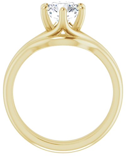 18K Yellow 7 mm Round Engagement Ring Mounting (7)