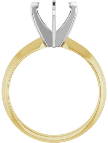 14K Yellow White 8.2 mm Round Solitaire Engagement Ring Mounting (2)