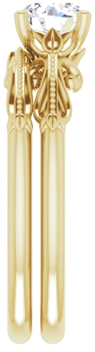 Sužadėtuvių Žiedas „Sculptural-Inspired Solitaire“ 585 Geltonojo Aukso Round 5.8mm (9)