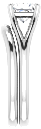 Sužadėtuvių Žiedas „Solitaire“ 585 Baltojo Aukso Square 5.5mm (9)