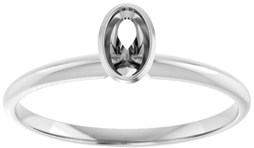 14K White 5x3 mm Oval Solitaire Engagement Ring (3)