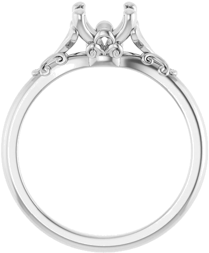 Sužadėtuvių Žiedas „Solitaire“ 585 Baltojo Aukso Cushion 6mm (2)