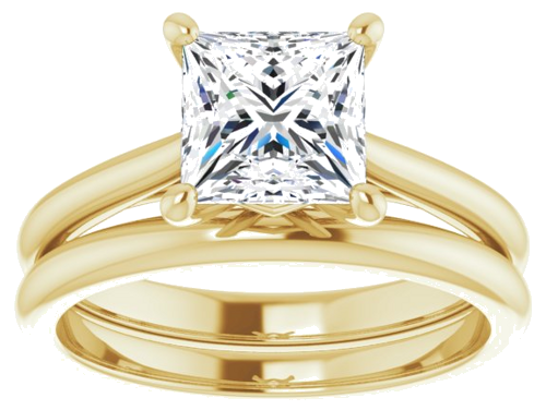 14K Yellow 6.5 mm Square Solitaire Engagement Ring Mounting (8)