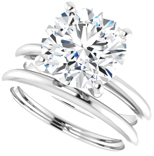 14K White  10 mm Round Solitaire Engagement Ring Mounting (10)