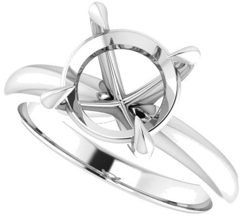 Sužadėtuvių Žiedas „Solitaire“ 585 Baltojo Aukso Round 9.4mm (5)