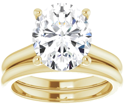 Sužadėtuvių Žiedas „Solitaire“ 585 Geltonojo Aukso Oval 11mm x 9mm (8)