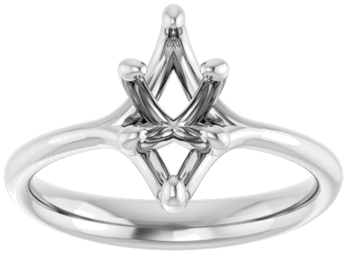 14K White 10x5 mm Marquise Engagement Ring Mounting (3)