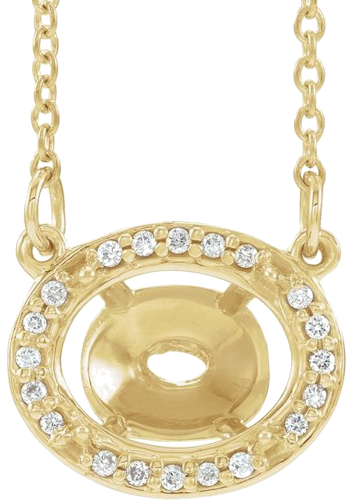 Pakabukas „Halo-Style“ 585 Geltonojo Aukso Oval 9mm x 7mm (1)