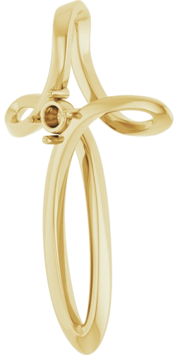 14K Yellow 1-Stone Family Cross Slide Pendant Mounting (2)