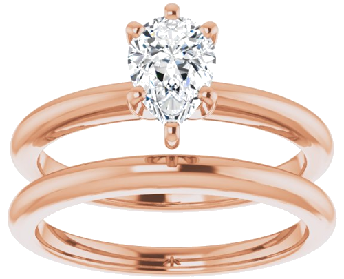 Sužadėtuvių Žiedas 14k rose gold Pear 7mm x 5mm (8)