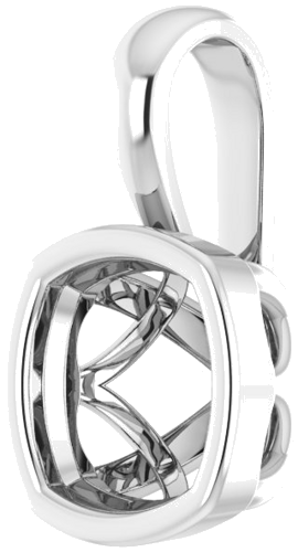 14K White 6 mm Cushion Pendant Mounting (2)