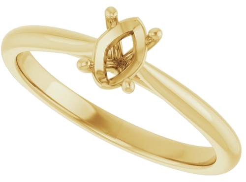14K Yellow 6x4 mm Oval Solitaire Engagement Ring Mounting (5)