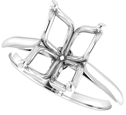 Sužadėtuvių Žiedas „Solitaire“ 585 Baltojo Aukso Emerald 10mm x 8mm (5)