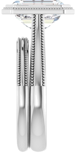 14K White 10x8 mm Emerald Solitaire Engagement Ring Mounting (8)