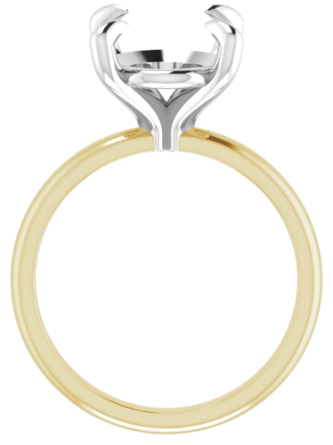 Sužadėtuvių Žiedas „Solitaire“ 585 Baltojo Ir Geltonojo Aukso Oval 12mm x 10mm (2)