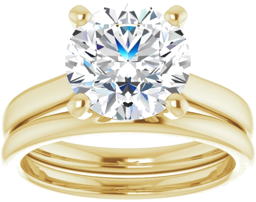 Sužadėtuvių Žiedas „Solitaire“ 585 Geltonojo Aukso Round 9mm (8)