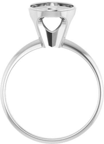 Sužadėtuvių Žiedas „Solitaire“ 585 Baltojo Aukso Oval 10mm x 8mm (2)