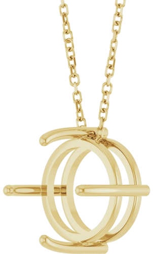 Pakabukas „Round 4-Prong Cabochon“ 585 Geltonojo Aukso Round 10mm (2)