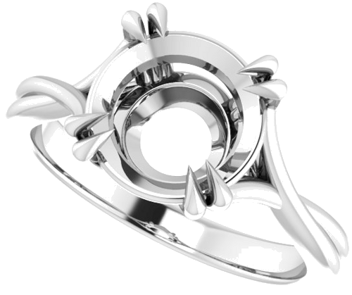 Platinum 9.4 mm Round Solitaire Engagement Ring Mounting (5)