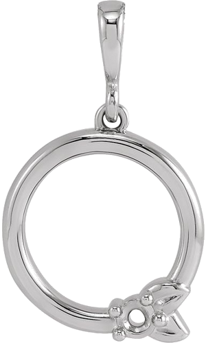 Pakabukas „Family Circle Leaf“ 585 Baltojo Aukso Round 2mm (1)