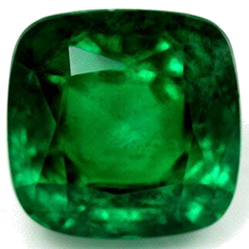 3.8 carat GREEN Cushion Smaragdas (1)