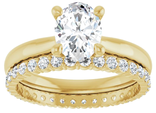 14K Yellow 8x6 mm Oval Solitaire Engagement Ring Mounting (8)