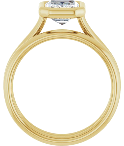 14K Yellow  8x6 mm Emerald Solitaire Engagement Ring Mounting (7)