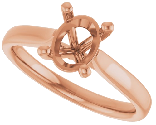 14K Rose 8x6 mm Oval Engagement Ring Mounting (5)