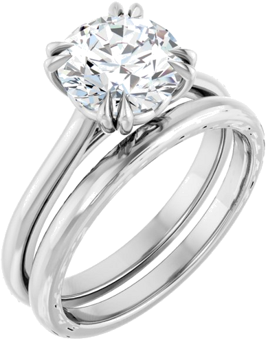 Platinum 8 mm Round Solitaire Engagement Ring Mounting (6)