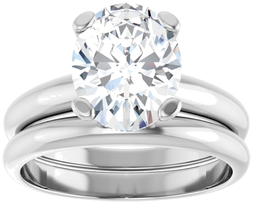 Sužadėtuvių Žiedas „Solitaire“ 585 Baltojo Aukso Oval 10mm x 8mm (8)