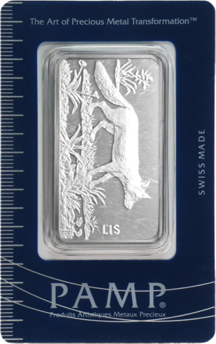 1 oz kolekcijas investīciju sudraba stienis Lapsa PAMP (2)