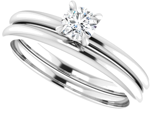 14K White  4.1 mm Round Solitaire Engagement Ring Mounting (10)