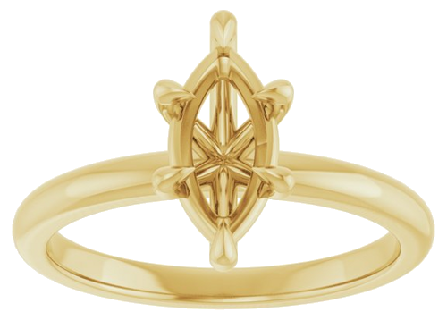 Sužadėtuvių Žiedas „Solitaire“ 585 Geltonojo Aukso Marquise 10mm x 5mm (3)