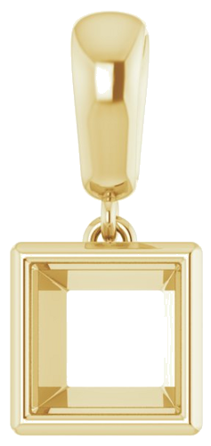 14K Yellow  6 mm Square Pendant Mounting (1)