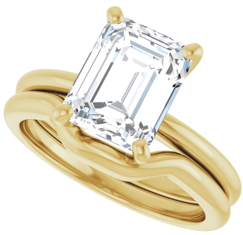 14K Yellow  9x7 mm Emerald Solitaire Engagement Ring Mounting (10)