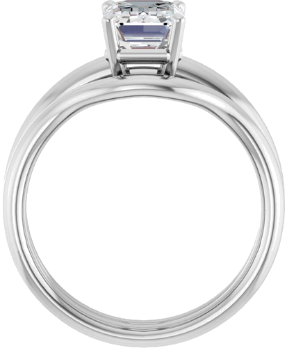 14K White 8x6 mm Emerald Engagement Ring Mounting (7)