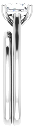 Continuum Sterling Silver  5.5 mm Square Solitaire Engagement Ring Mounting (9)