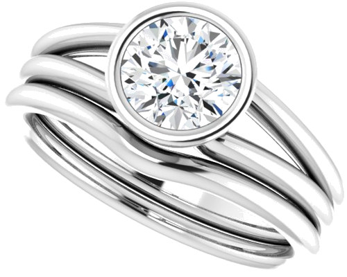 14K White 6.5 mm Round Engagement Ring Mounting (10)