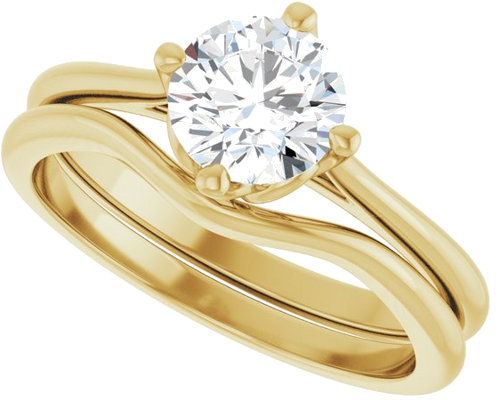 14K Yellow 6.5 mm Round Solitaire Engagement Ring Mounting (10)