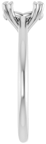 14K White 8x6 mm Oval Solitaire Engagement Ring Mounting (4)