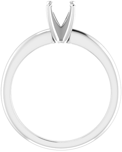 14K White  5.5 mm Round Solitaire Engagement Ring Mounting (2)