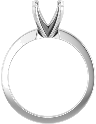 14K White 8x6 mm Emerald Solitaire Engagement Ring Mounting (2)