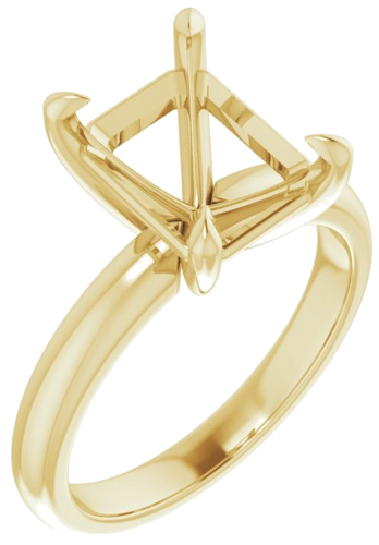 Sužadėtuvių Žiedas „Solitaire“ 585 Geltonojo Aukso Emerald 10mm x 8mm (1)