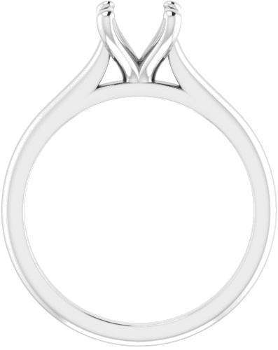 14K White 6 mm Cushion Solitaire Engagement Ring Mounting (2)