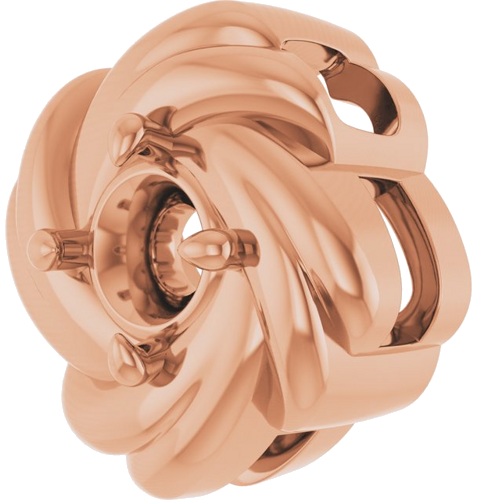 14K Rose 3.5 mm Round Knot 16-18  Necklace Mounting (2)