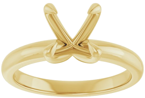 14K Yellow 7x7 mm Cushion Solitaire Engagement Ring Mounting (3)