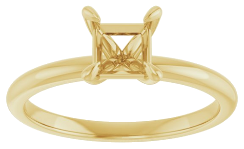 Sužadėtuvių Žiedas „Solitaire“ 585 Geltonojo Aukso Square 5mm (3)